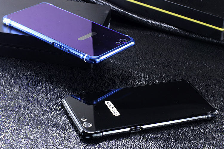 iy Rainbow Aluminum Metal Bumper Dazzle PC Back Cover Case for OPPO R9s & OPPO R9s Plus