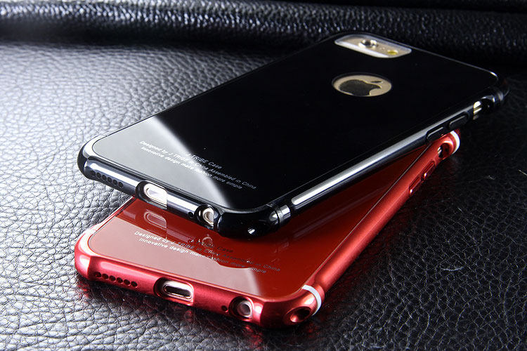 iy Rainbow Aluminum Metal Frame 9H Tempered Glass Back Cover Case for Apple iPhone 6S Plus/6 Plus & iPhone 6S/6