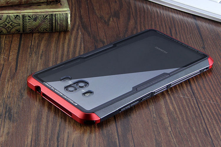 Luphie Nunchaku Airframe Metal Frame Air Barrier Tempered Glass Back Case Cover for Huawei Mate 10