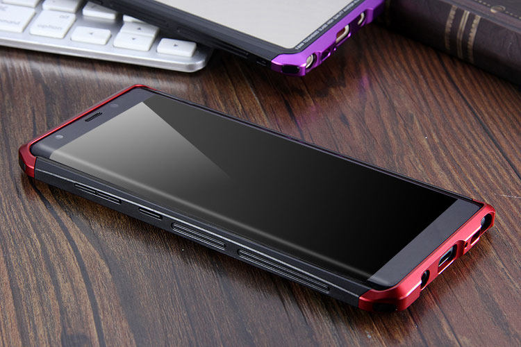 Luphie Nunchaku Airframe Metal Frame Air Barrier Tempered Glass Back Case Cover for Samsung Galaxy Note 8