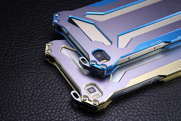 R-JUST GUNDAM Shockproof Aluminum Alloy Double Color Oxidation Metal Protective Case for Huawei Ascend P8/ P8 Lite