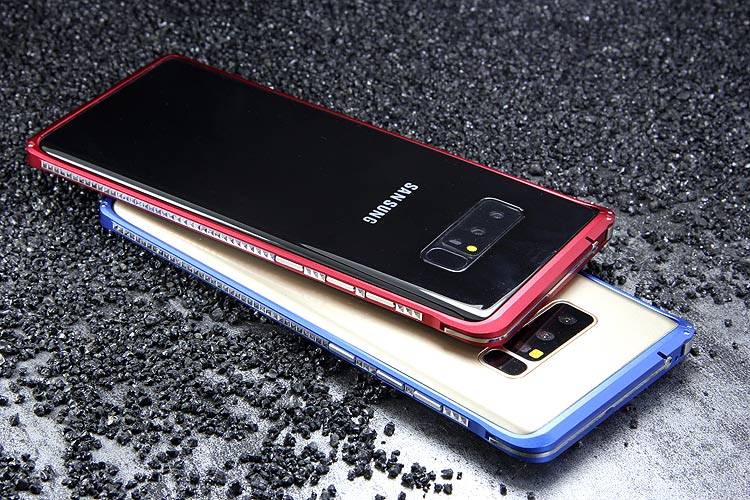 iMatch Slim Light Aluminum Metal Shockproof Bumper Case with Kickstand for Samsung Galaxy Note 8