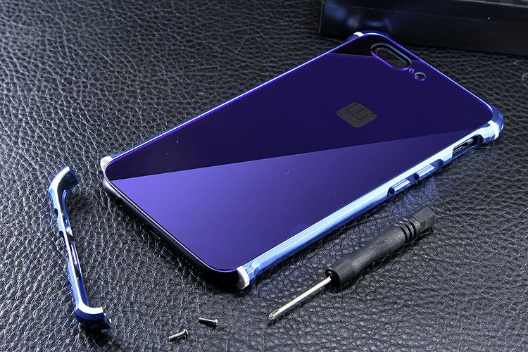 iy Rainbow Aluminum Metal Bumper Dazzle PC Back Cover Case for OnePlus 5