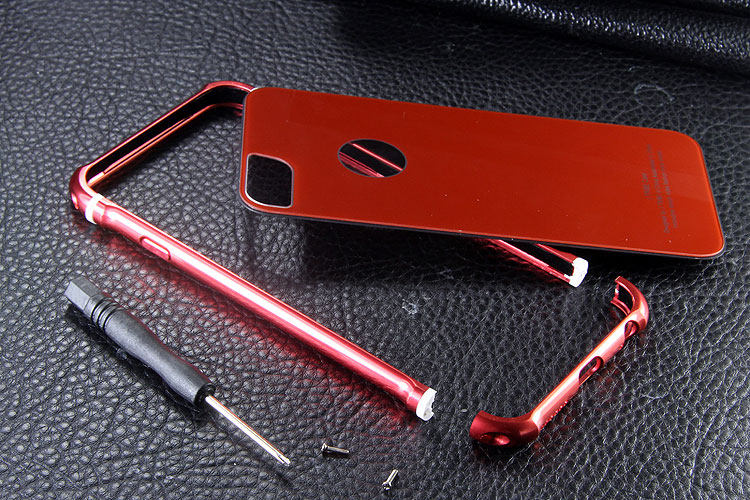 iy Rainbow Aluminum Metal Frame 9H Tempered Glass Back Cover Case for Apple iPhone 6S Plus/6 Plus & iPhone 6S/6