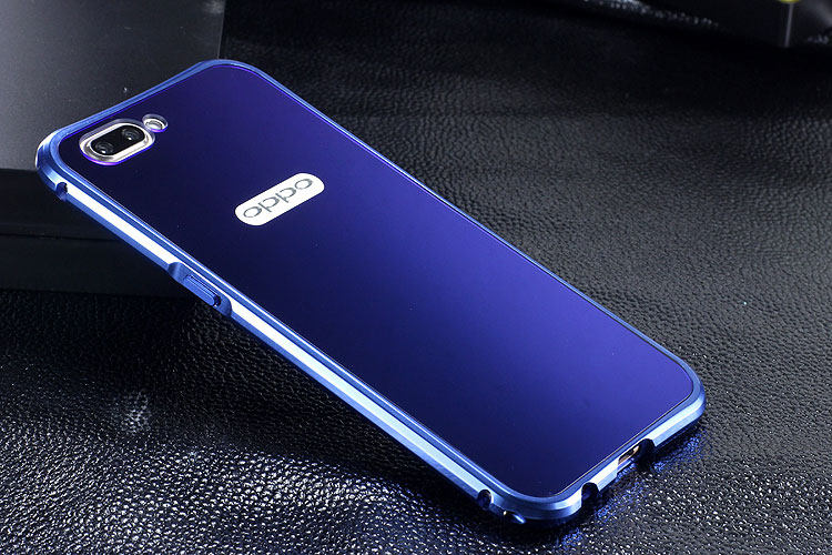 iy Rainbow Aluminum Metal Bumper Dazzle PC Back Cover Case for OPPO R11