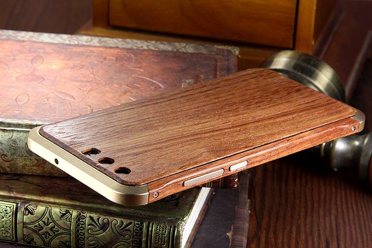iy Rosewood Aluminum Metal Frame Wood Bumper Wooden Back Case Cover for Huawei P10 Plus & Huawei P10