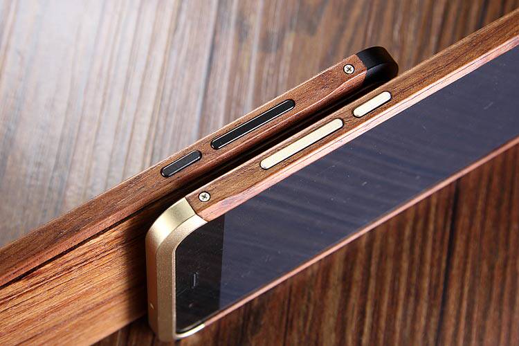 iy Rosewood Aluminum Metal Frame Wood Bumper Wooden Back Case Cover for Huawei P10 Plus & Huawei P10