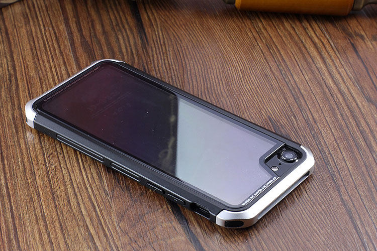 Luphie Nunchaku Airframe Metal Frame Air Barrier Tempered Glass Back Case Cover for Apple iPhone 6S/6 & iPhone 6S Plus/6 Plus