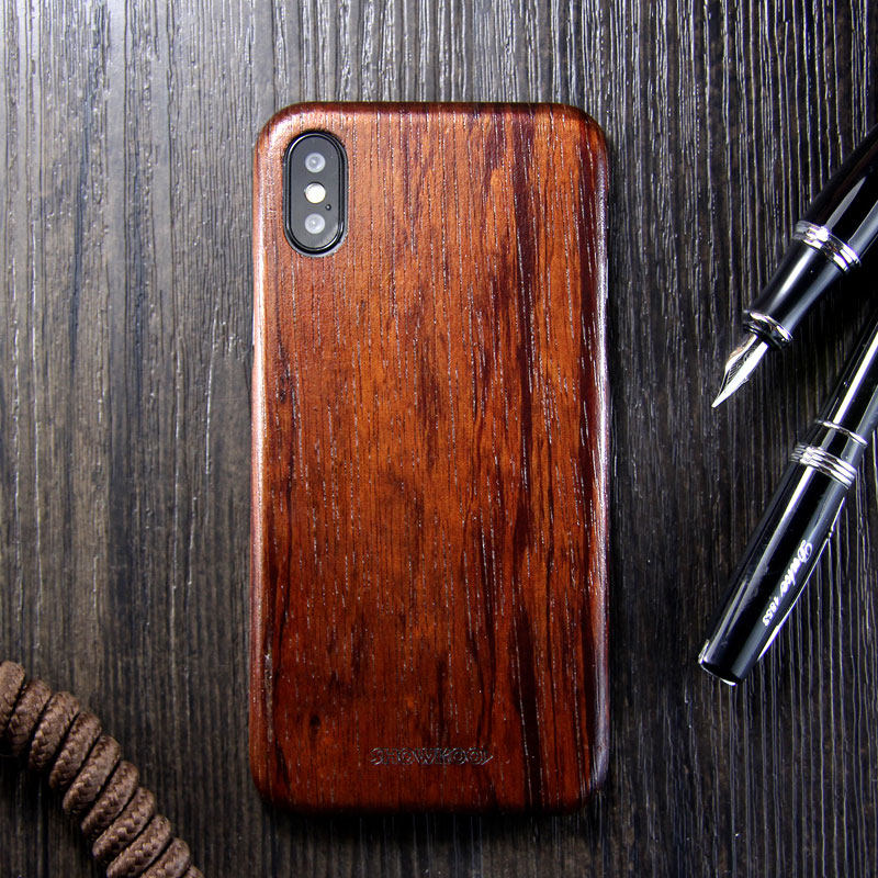 SHOWKOO Kevlar Natural Wood Ultra Slim Case Cover for Apple iPhone X