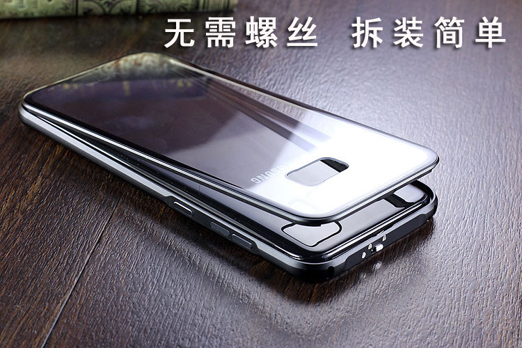 Luphie iGlass Airframe Aluminum Bumper Air Barrier Tempered Glass Back Case Cover for Samsung Galaxy S8 Plus & Galaxy S8