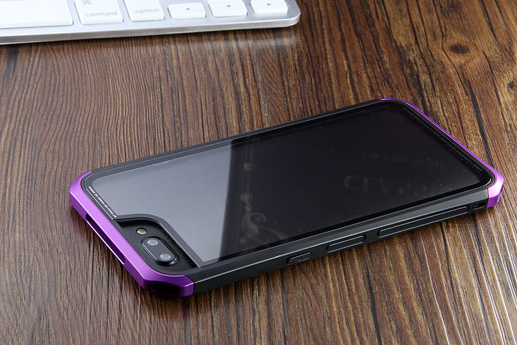 Luphie Nunchaku Airframe Metal Frame Air Barrier Tempered Glass Back Case Cover for OPPO R11 & OPPO R11 Plus