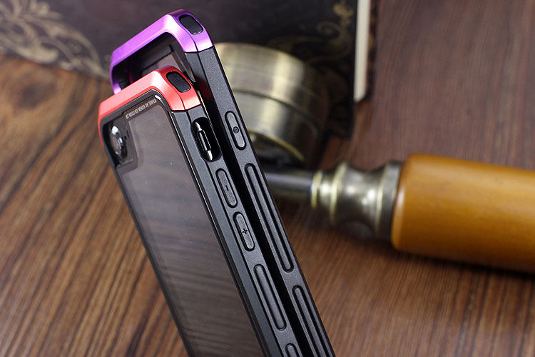 Luphie Nunchaku Airframe Metal Frame Air Barrier Tempered Glass Back Case Cover for Apple iPhone 6S/6 & iPhone 6S Plus/6 Plus