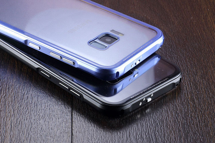 Luphie iGlass Airframe Aluminum Bumper Air Barrier Tempered Glass Back Case Cover for Samsung Galaxy S8 Plus & Galaxy S8