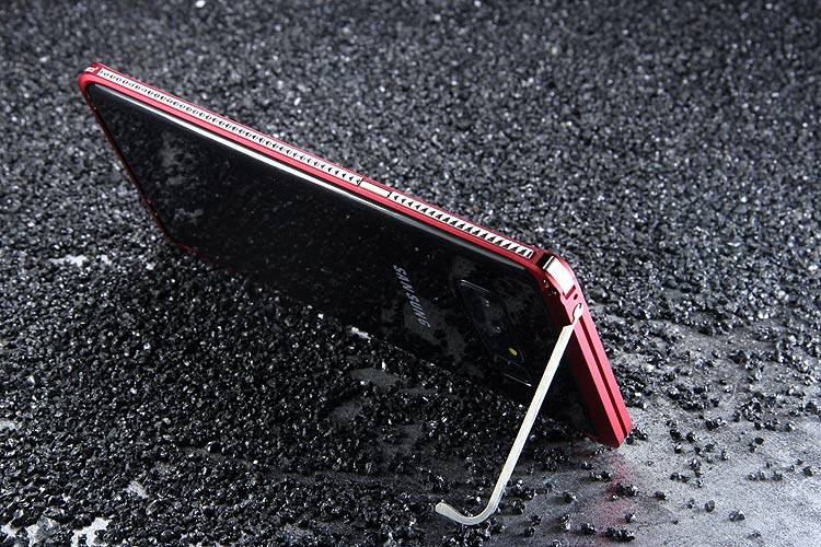 iMatch Slim Light Aluminum Metal Shockproof Bumper Case with Kickstand for Samsung Galaxy Note 8