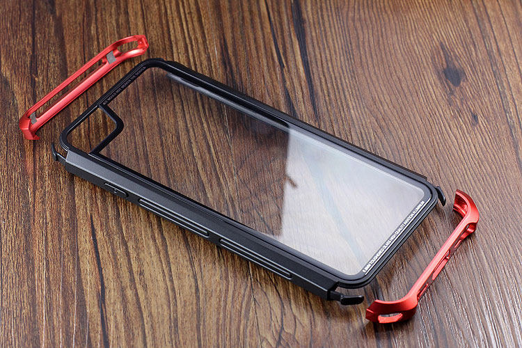 Luphie Nunchaku Airframe Metal Frame Air Barrier Tempered Glass Back Case Cover for Apple iPhone 6S/6 & iPhone 6S Plus/6 Plus