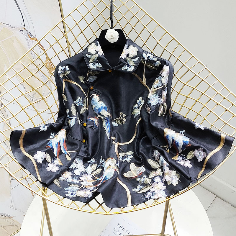 Country of the Republic Wind Han clothes Improved short qipao Tang Dress Large Size size Chinese short Embroidered Blouse Women Loose large size Size Coat Tide