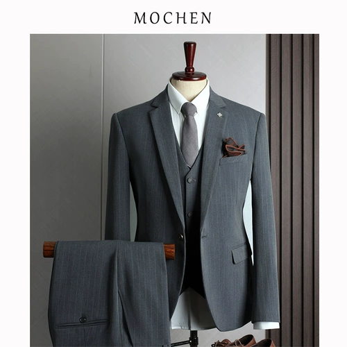 Мужской пиджак классического кроя, комплект в английском стиле, свадебное платье для отдыха, в британском стиле, облегающий крой, 3 предмета