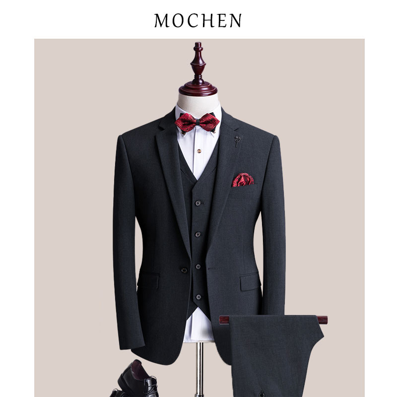 Groom Shuai Wedding Gown Wedding Gown Pure Color Suit Men Suit Youth Casual West Suit Korean Version Business Manic Dress-Taobao