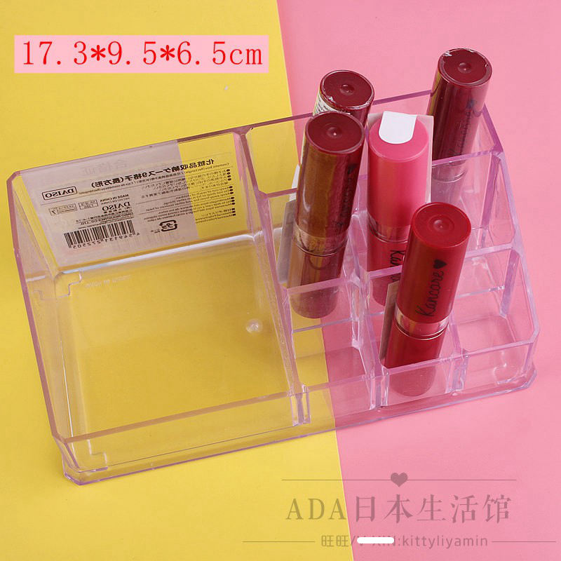 Japanese Grand Creation DAISO transparent acrylic containing box cotton stick Makeup Cotton Stationery Divided with Red Brush