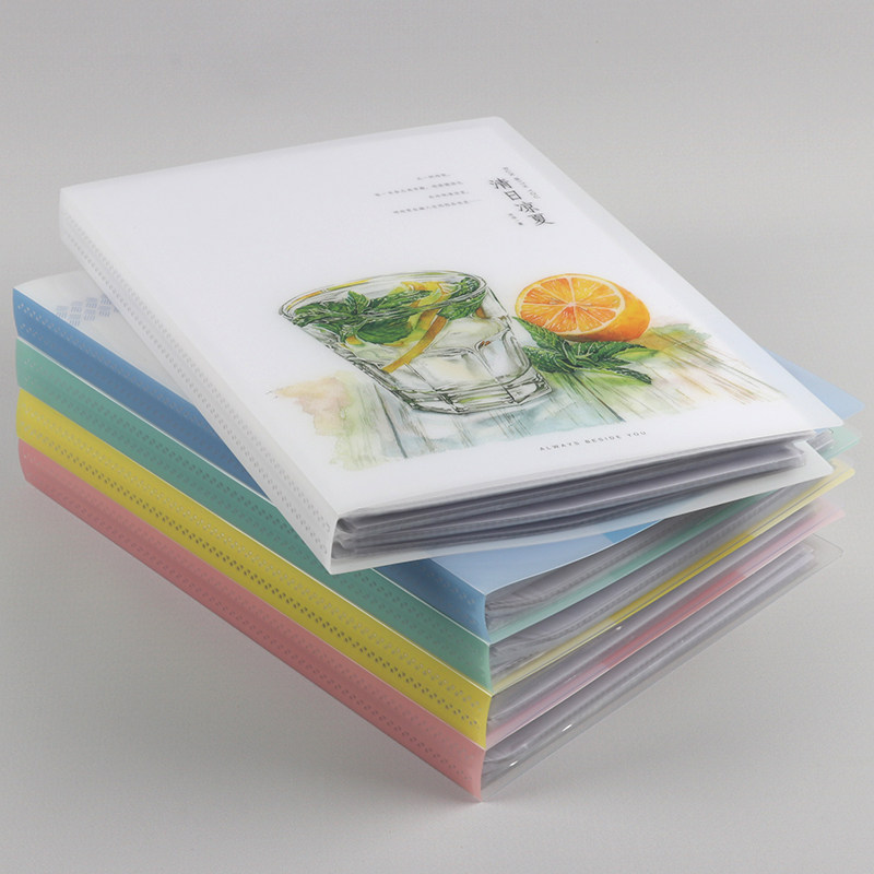 a4 information book album clip Korean version of hipster transparent insert folder multi-layer students with production inspection file examination paper bag Primary School kindergarten certificate collection book piano score clip