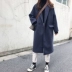 Mùa thu và mùa đông Phụ nữ Hàn Quốc retro Kiểu áo khoác lông dày, áo len cổ lọ áo khoác cardigan Áo khoác dài