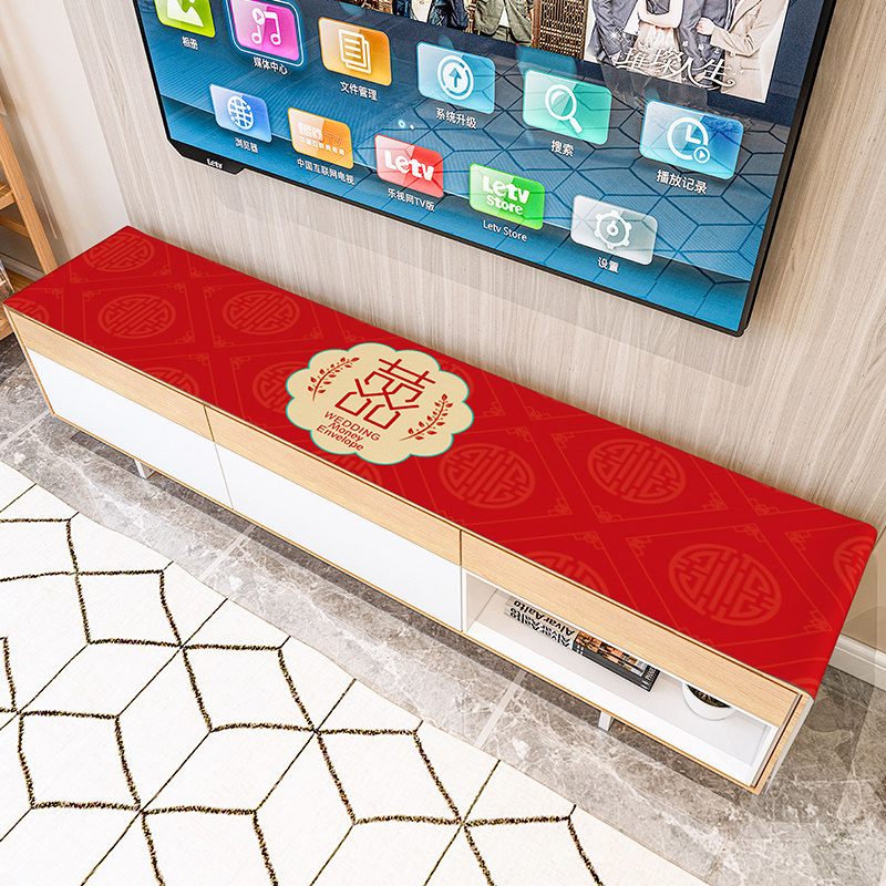 Chinese Festive Wedding TV Cabinet Mat Table Cloth Waterproof Tea Mat Cotton Linen Cloth Art Table Mat Rectangular Geb
