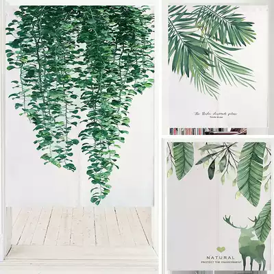 Summer hipster green plant curtain room bedroom kitchen partition feng shui half curtain partition decoration hanging curtain