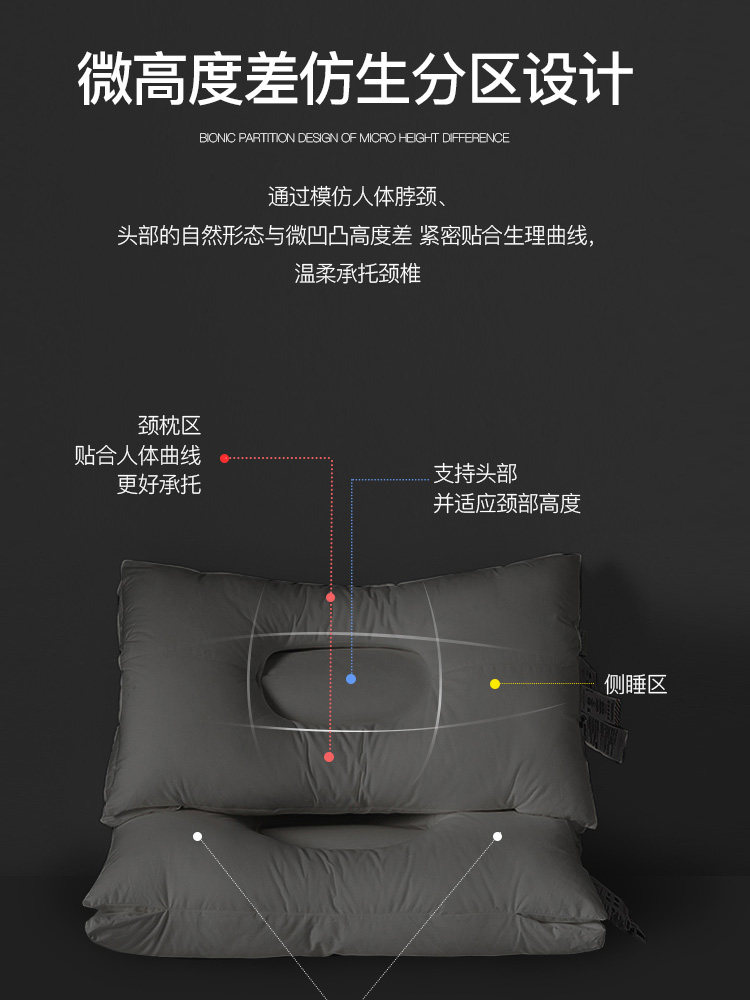 Seven-Star Hotel Pillow Summer Single Cotton Pillow Core Men's Home Sleep Aid Repair Sleep Special Pair