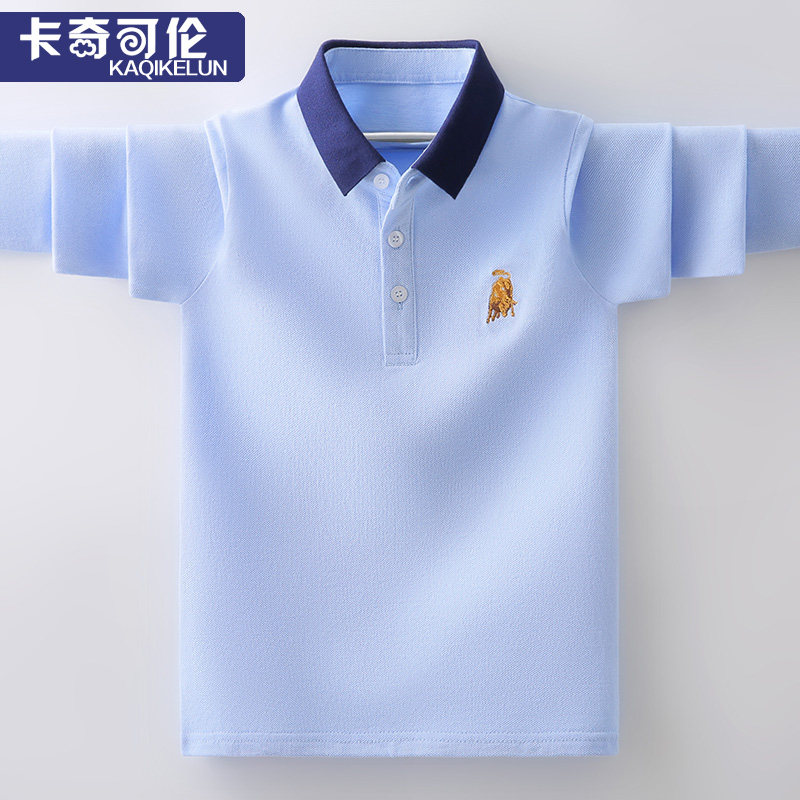 Boy T-shirt Long sleeves Spring loaded 2022 new children Leisure POLO shirt boy Spring-autumn CUHK Tong Shuai Gas T-shirt