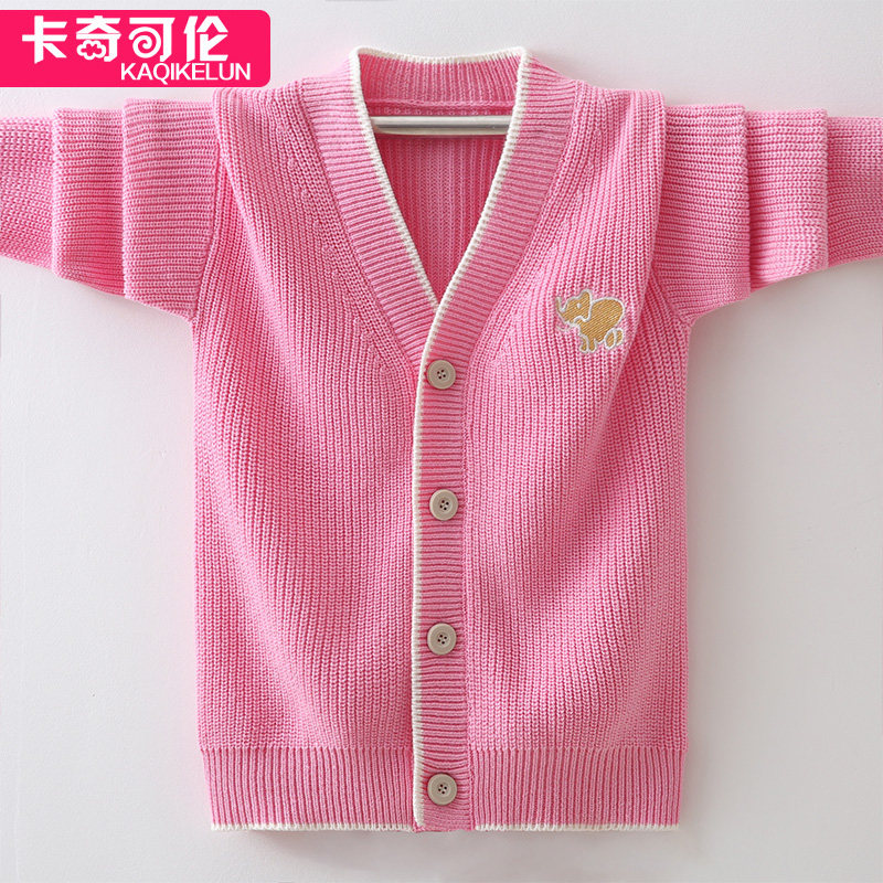Girls cardigan sweater jacket 2021 new Western style autumn large children's knitwear spring and autumn children's top girls