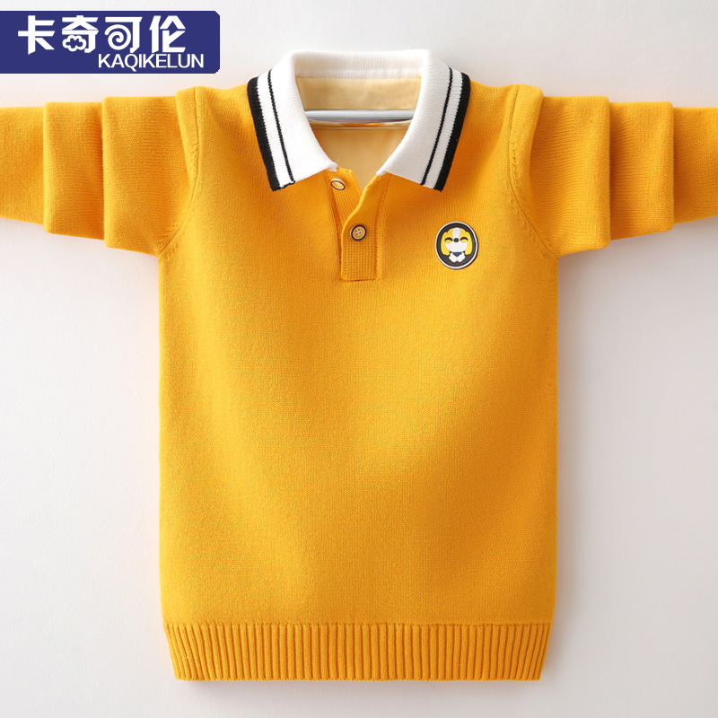 Children's clothing boy sweater jacket head autumn winter style CUHK child-knit cardiovert children Cavet thickened hygiene clothes little boy Spring and autumn