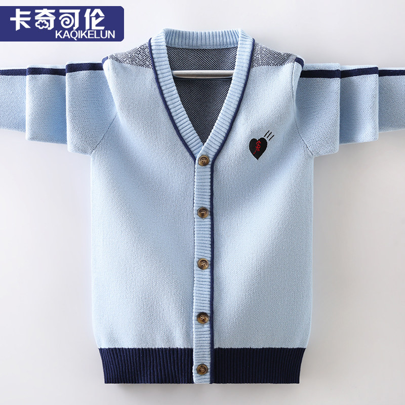 Boy sweater cardio-hoodie 2022 new children casual needling cardio-hoodie jacket boy CUHK Scout spring autumn