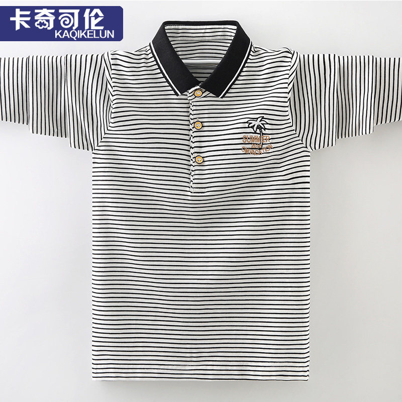 Boy Chunqiu T-shirt Long sleeves 2022 new CUHK Tong Leisure polo shirt boy Spring clothing Children's handsome T-shirt