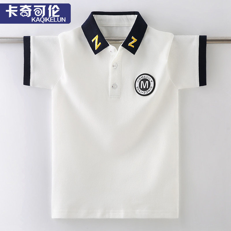 Boy short sleeve T-shirt polo shirt Summer new CUHK Tong T-shirt pure cotton turtlenecks with children half sleeve boy blouse
