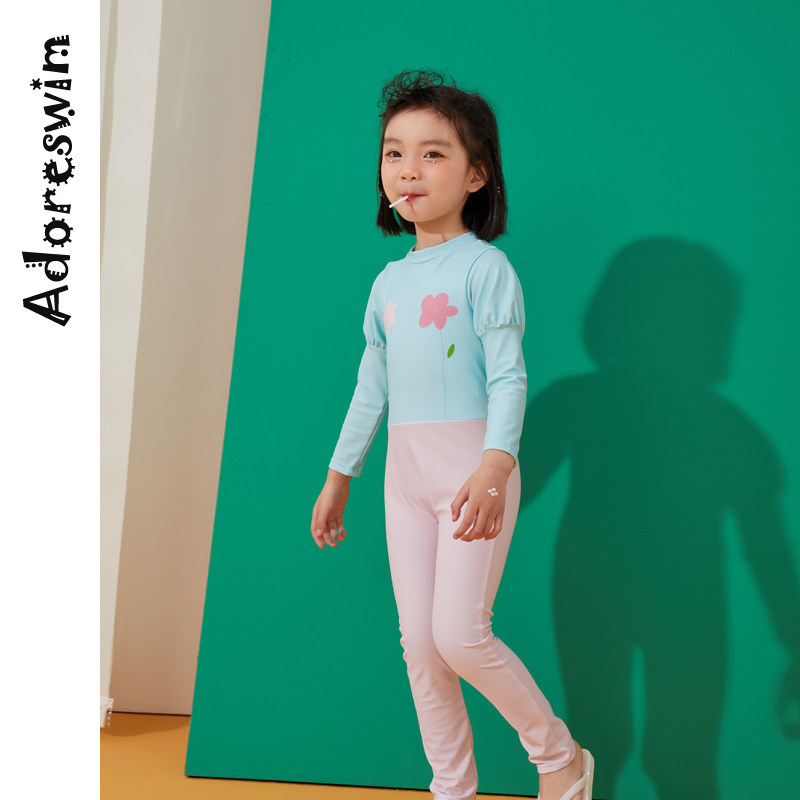 Love Doll's new child swimsuit girl CUHK 2021 Even body sunscreen Long sleeves Long sleeves Long pants spa swimsuit