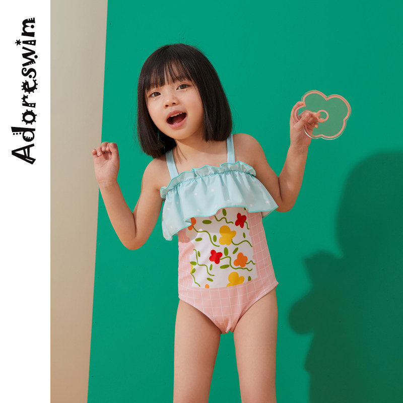 Love Dole swimsuit children Girl swimsuit 2021 hot spring conjoined cute baby swimsuit