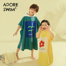 Love Doll children swimming training speed dry bathrobe gym fitness room beach cape summer suction professional swimming towels