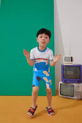 Aidol boy one-piece swimsuit 2021 new children's summer baby middle and small children cute pattern swimsuit