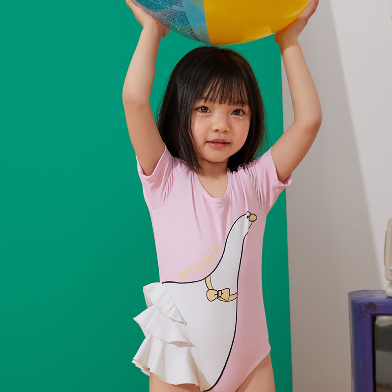 Love Dole 2021 new children's one-piece swimsuit female summer seaside girl swimsuit cute baby swimsuit