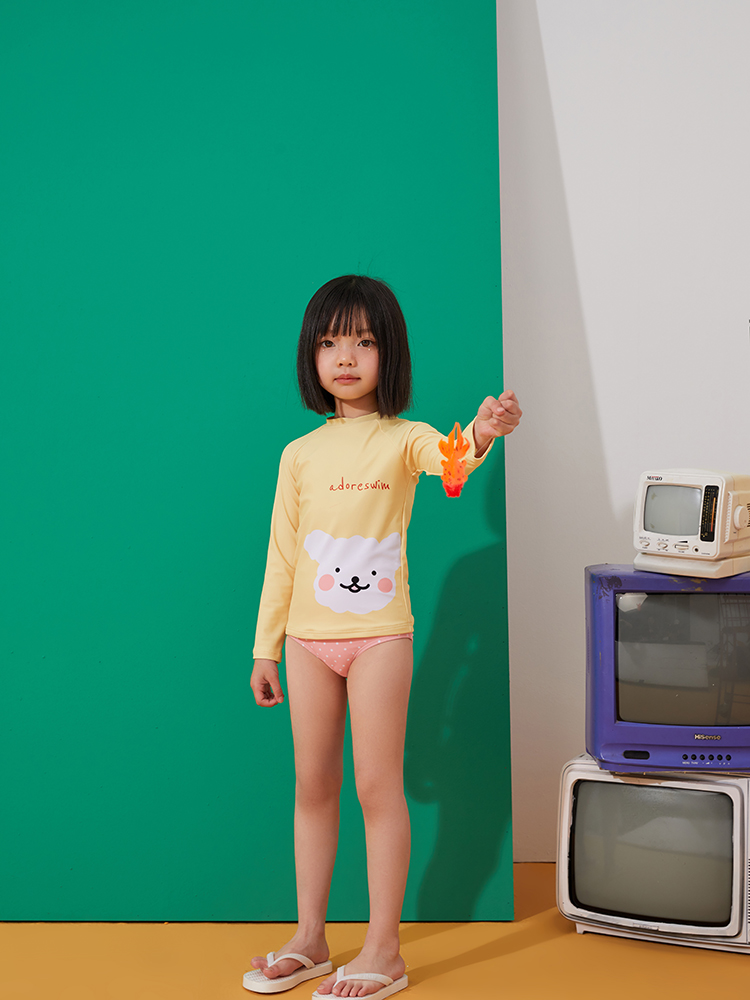 Adore 2021 new children's swimsuit women's children's one-piece long sleeve sunscreen cute girls swimsuit hot spring