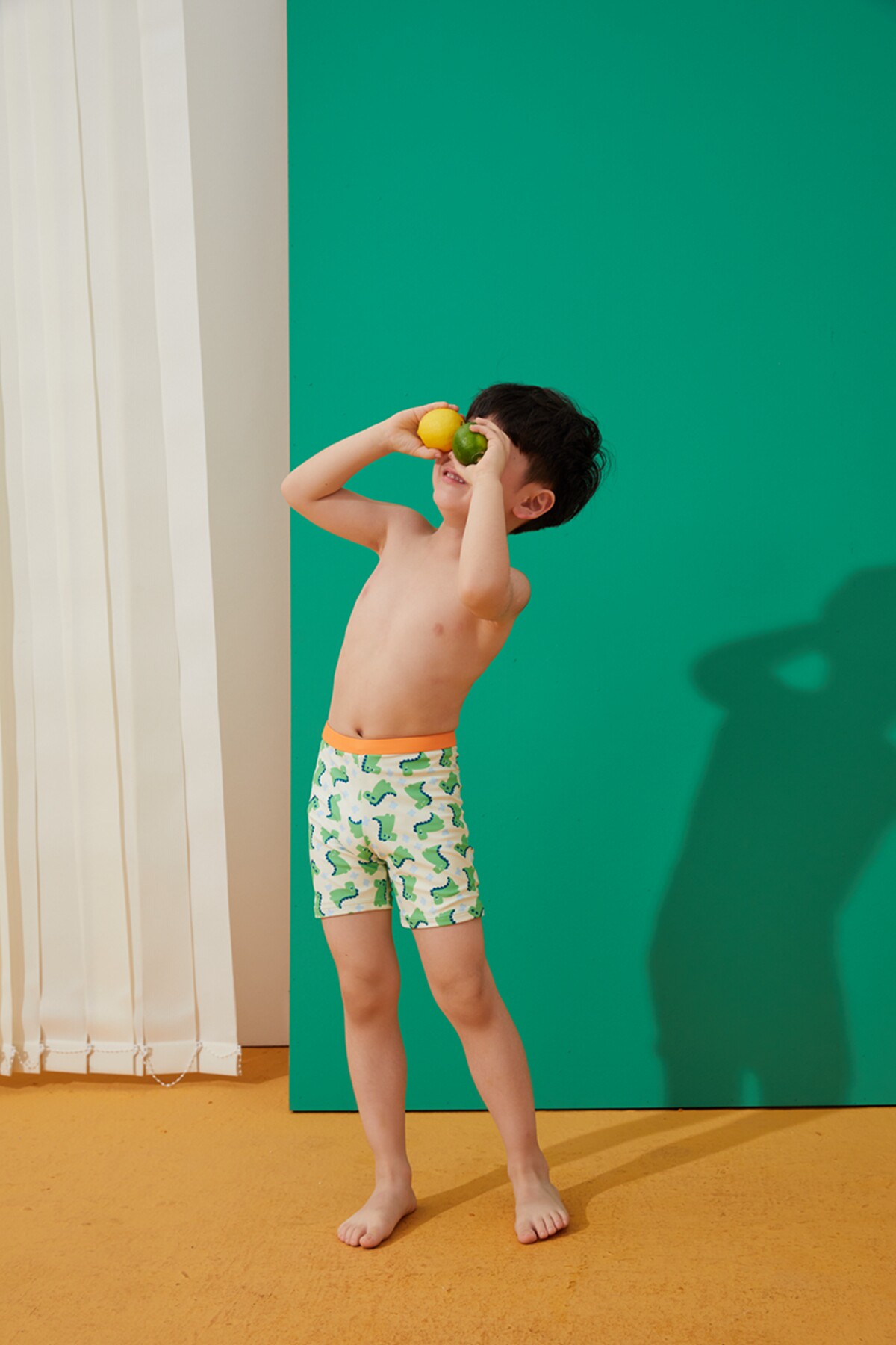 Aidol new children's swimming trunks swimsuit cute boy baby swimming baby flat angle middle child training boy