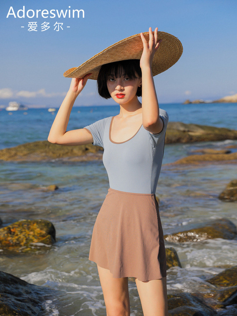 Adore Korea ins student swimsuit swimsuit conservative cover belly show thin bathing hot spring one-piece swimsuit female lest