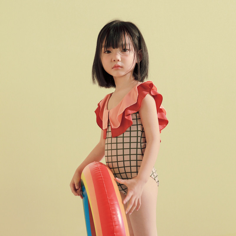 Aidol 2021 new children's swimsuit female triangle one-piece girl swimsuit cute baby summer swimsuit