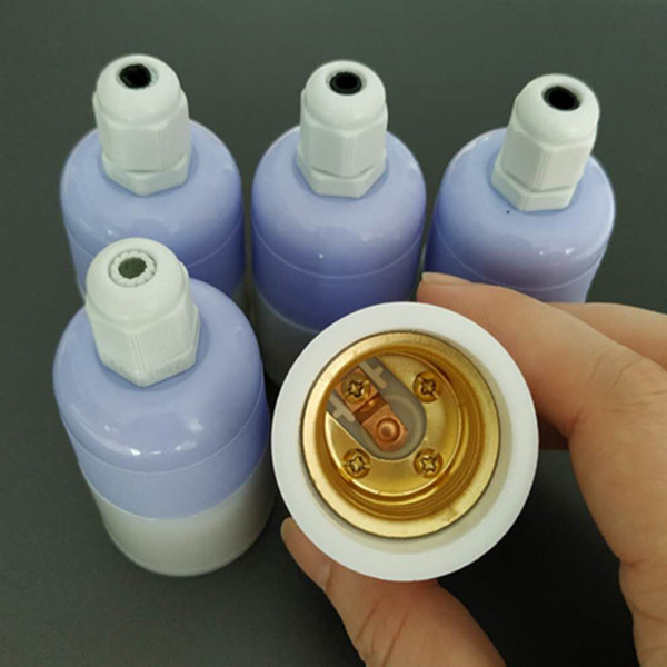 Suspended waterproof E27 screw lamp holder Luokou energy-saving chandelier head pure copper ring thickened lamp holder lamp holder