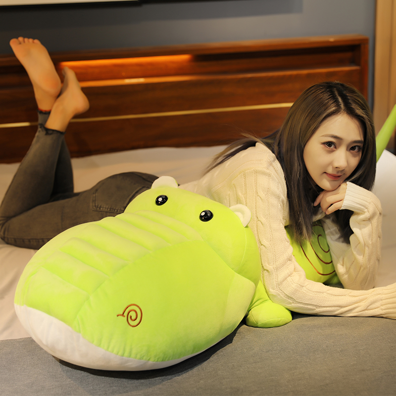 Crocodile paparazzi big plush toy sleeping with pillowy strip pillow cute cloth doll doll birthday present girl