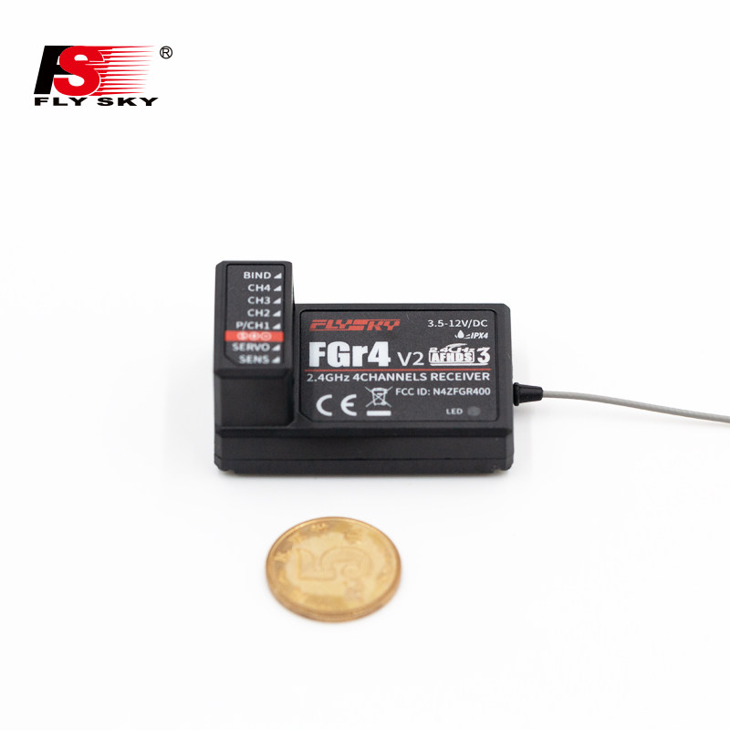 (FGR4)FUSS FLYSKY SINGLE antenna BIDIRECTIONAL receiver with PWM IBUS OUTPUT NB4 STANDARD