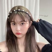 New Korean jewelry girl fashion simple pearl black hand-beaded fine hair hoop headband