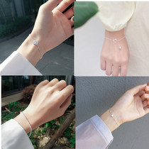 Japan and South Korea 925 silver-plated love frosted bracelet simple sweet bracelet girl heart student cute hand jewelry
