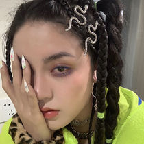 European and American trend net red personality dark snake-shaped metal cold hairpin hairpin one word clip edge clip bangs BB clip female