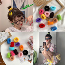 Head rope female Korean version cute candy color high elastic wool hair rope wild thick hair ring net red girl hair accessories